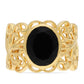 Goldplattierter Silberring mit schwarzem Onyx