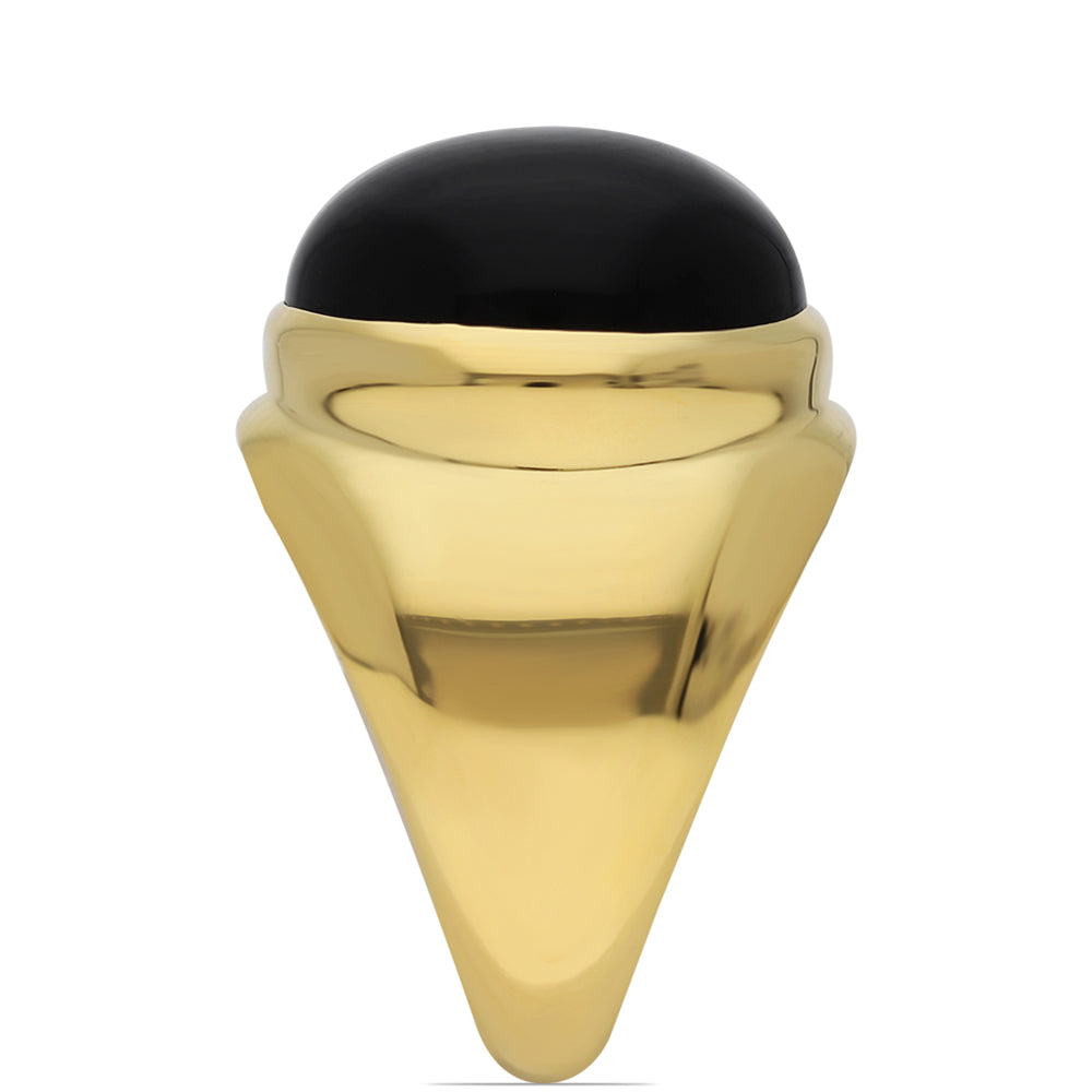 Goldplattierter Silberring mit schwarzem Onyx