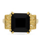 Goldplattierter Silberring mit schwarzem Onyx