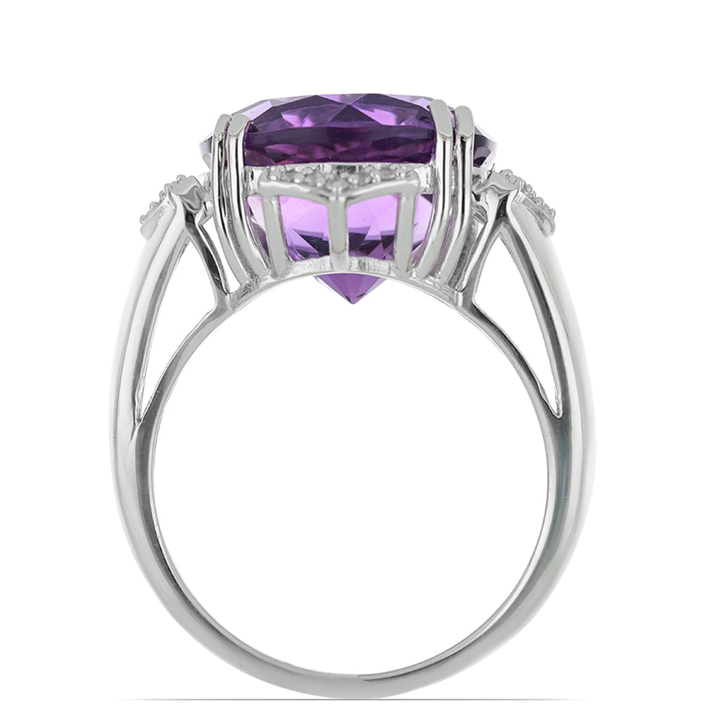 Silberring mit Amethyst aus Vera Cruz und weißem Topas