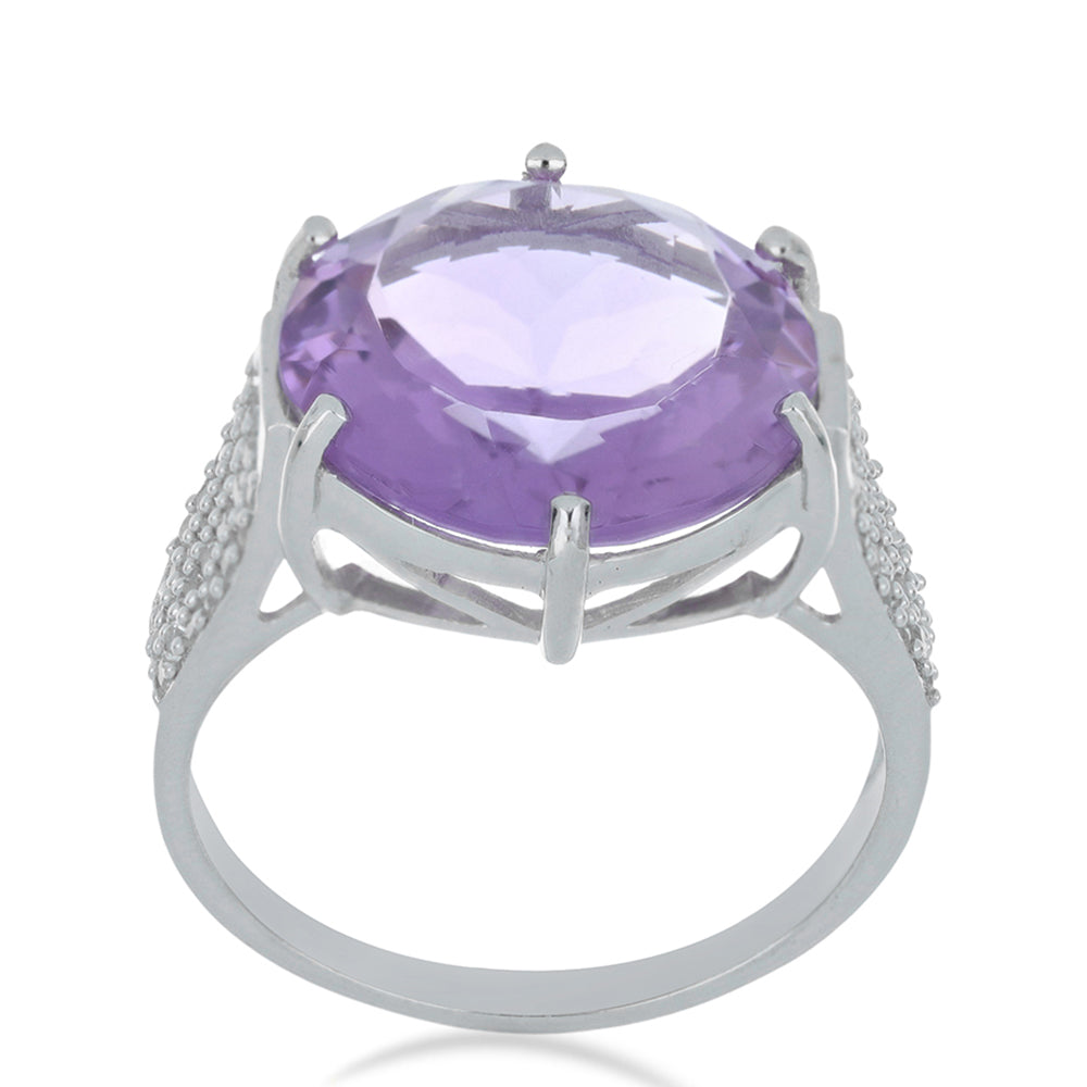 Silberring mit Amethyst aus Vera Cruz und weißem Topas 1 