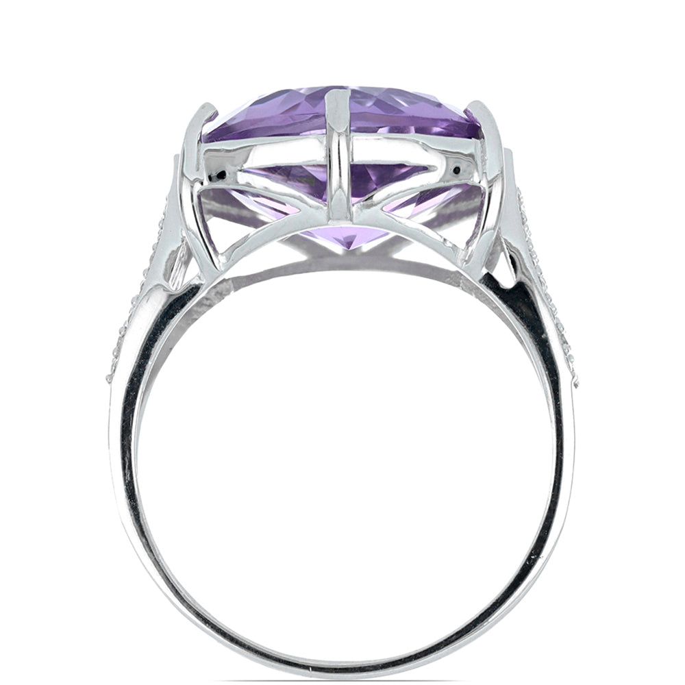 Silberring mit Amethyst aus Vera Cruz und weißem Topas