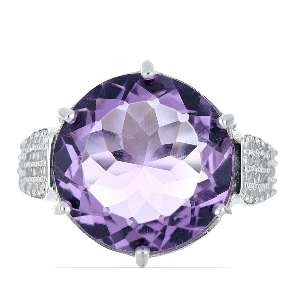 Silberring mit Amethyst aus Vera Cruz und weißem Topas 3 