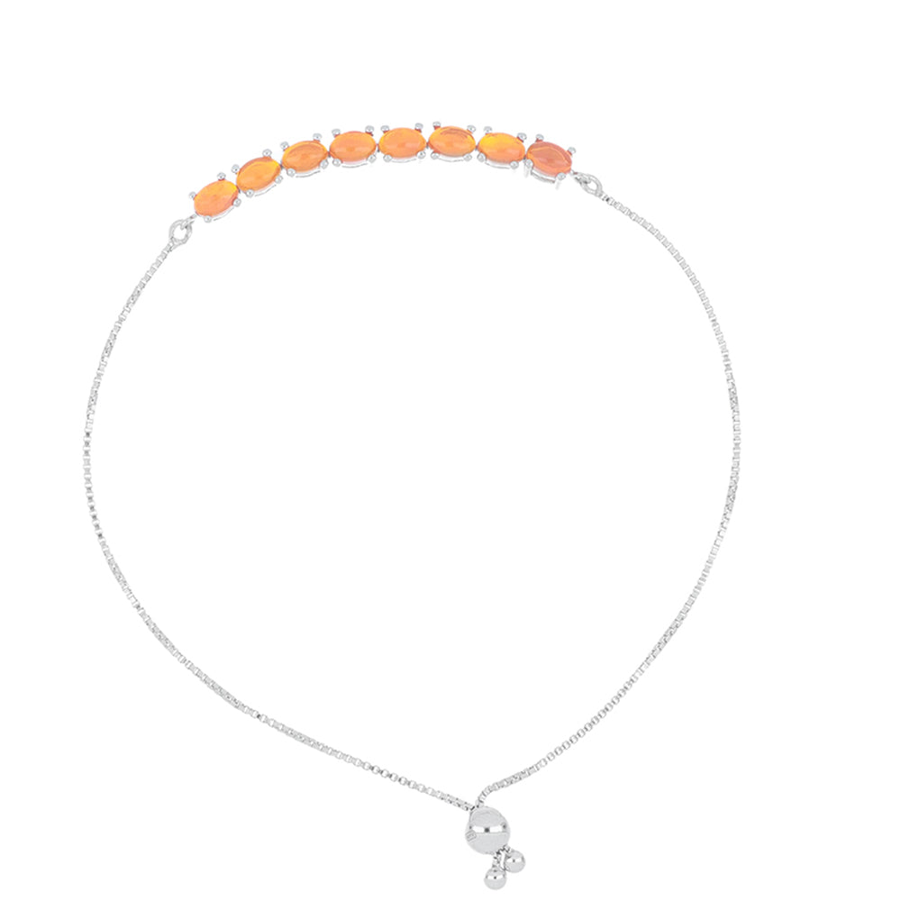 Silberarmband mit orangefarbenem Opal aus Lega Dembi 1 