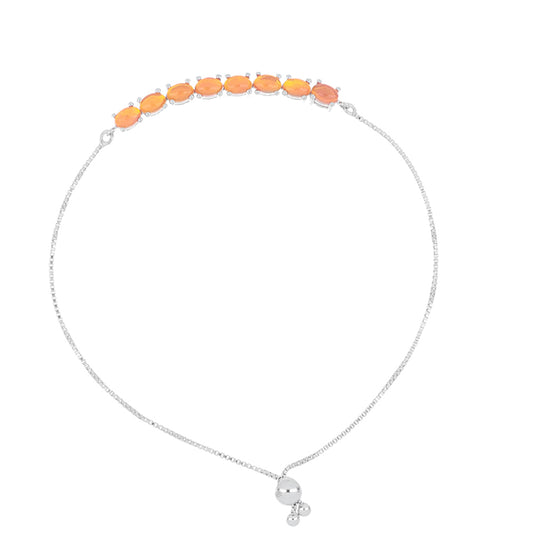 Silberarmband mit orangefarbenem Opal aus Lega Dembi