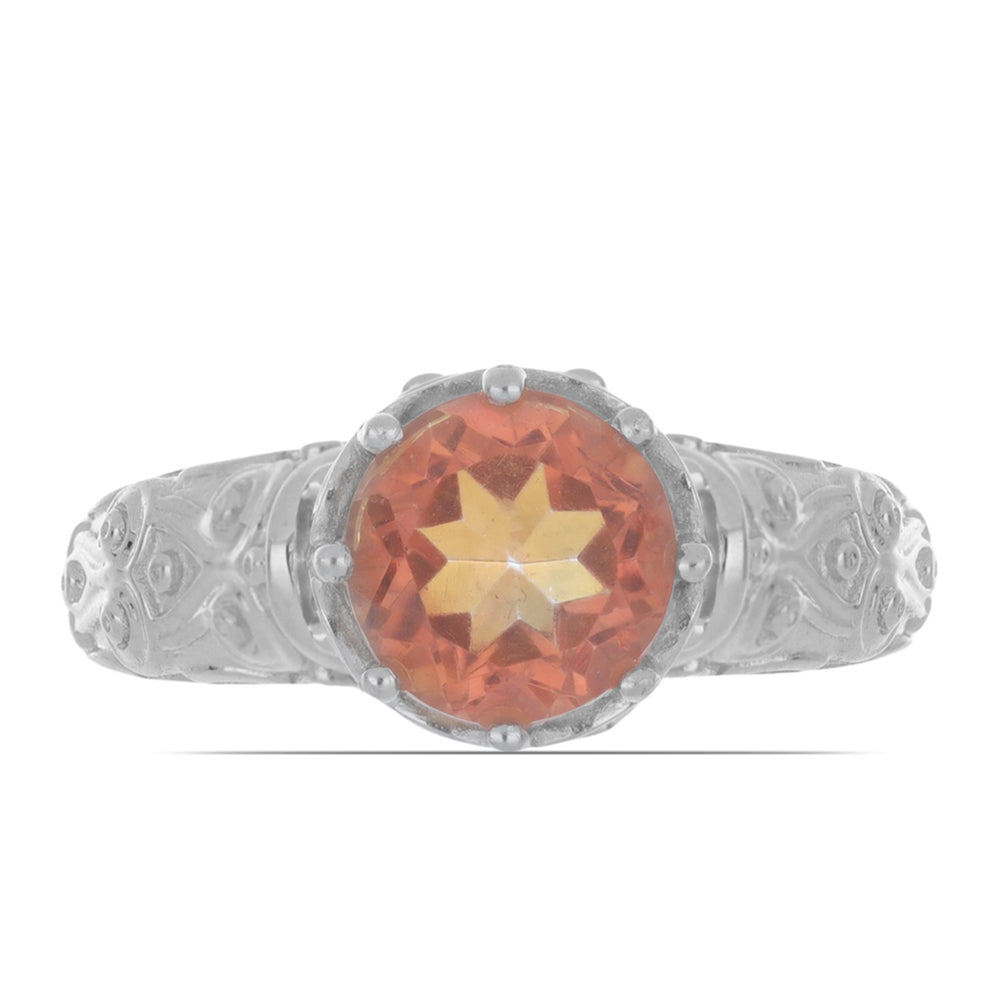 Silberring mit Padparadscha Quarz