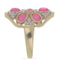 Goldplattierter Silberring mit rosa Opal aus Lega Dembi