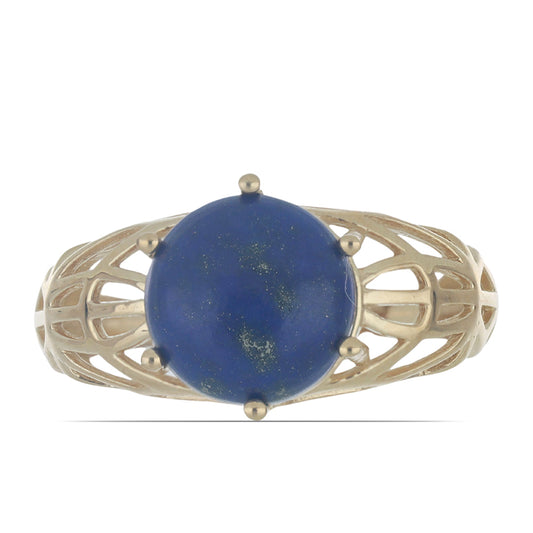 Goldplattierter Silberring mit Lapislazuli aus Badakhshan