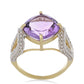 Goldplattierter Silberring mit sambischem Amethyst und weißem Topas