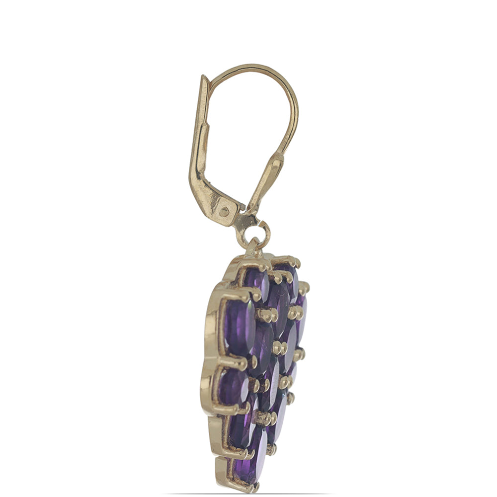 Goldplattierte Silberohrringe mit sambischem Amethyst 2 