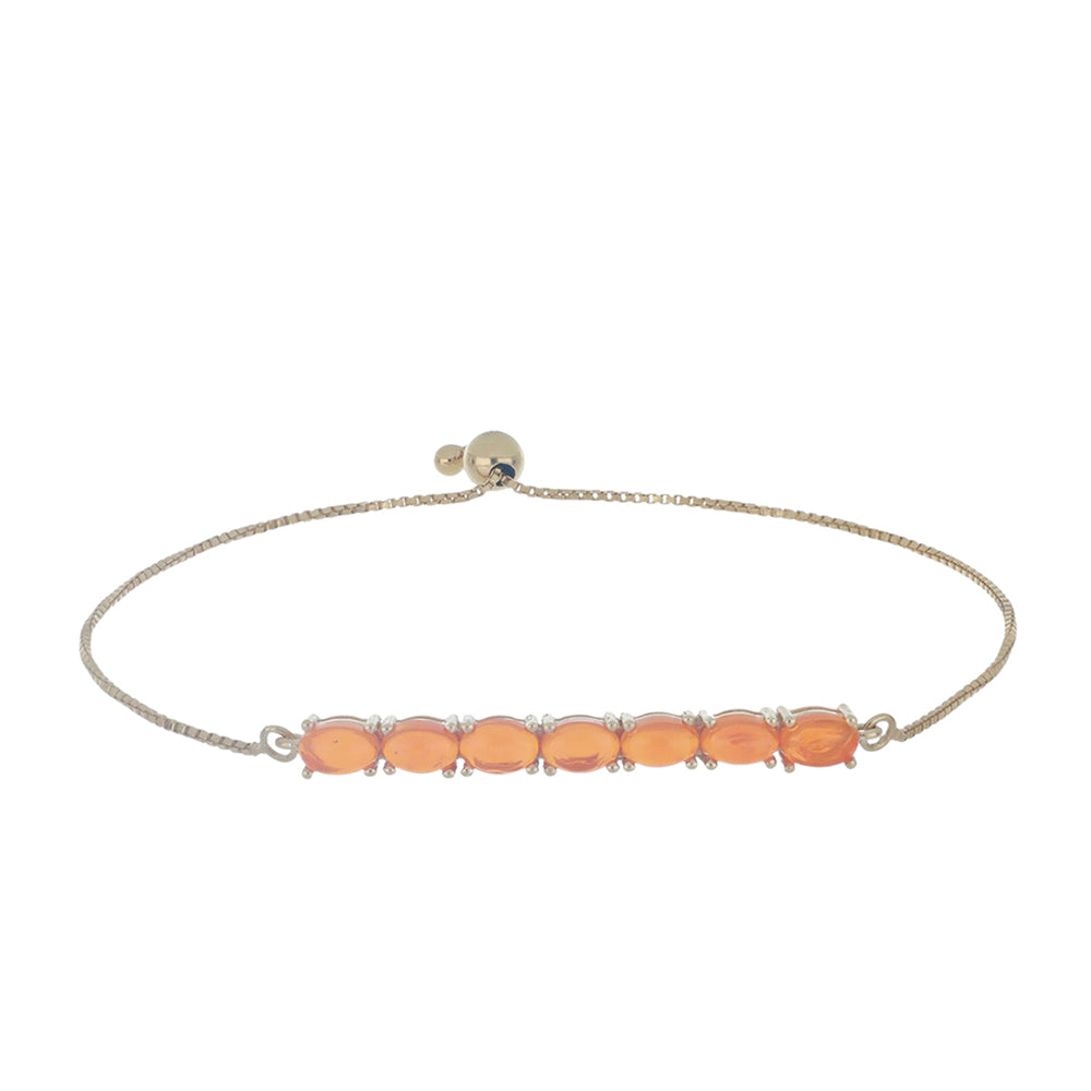 Goldplattiertes Silberarmband mit orangefarbenem Opal aus Lega Dembi