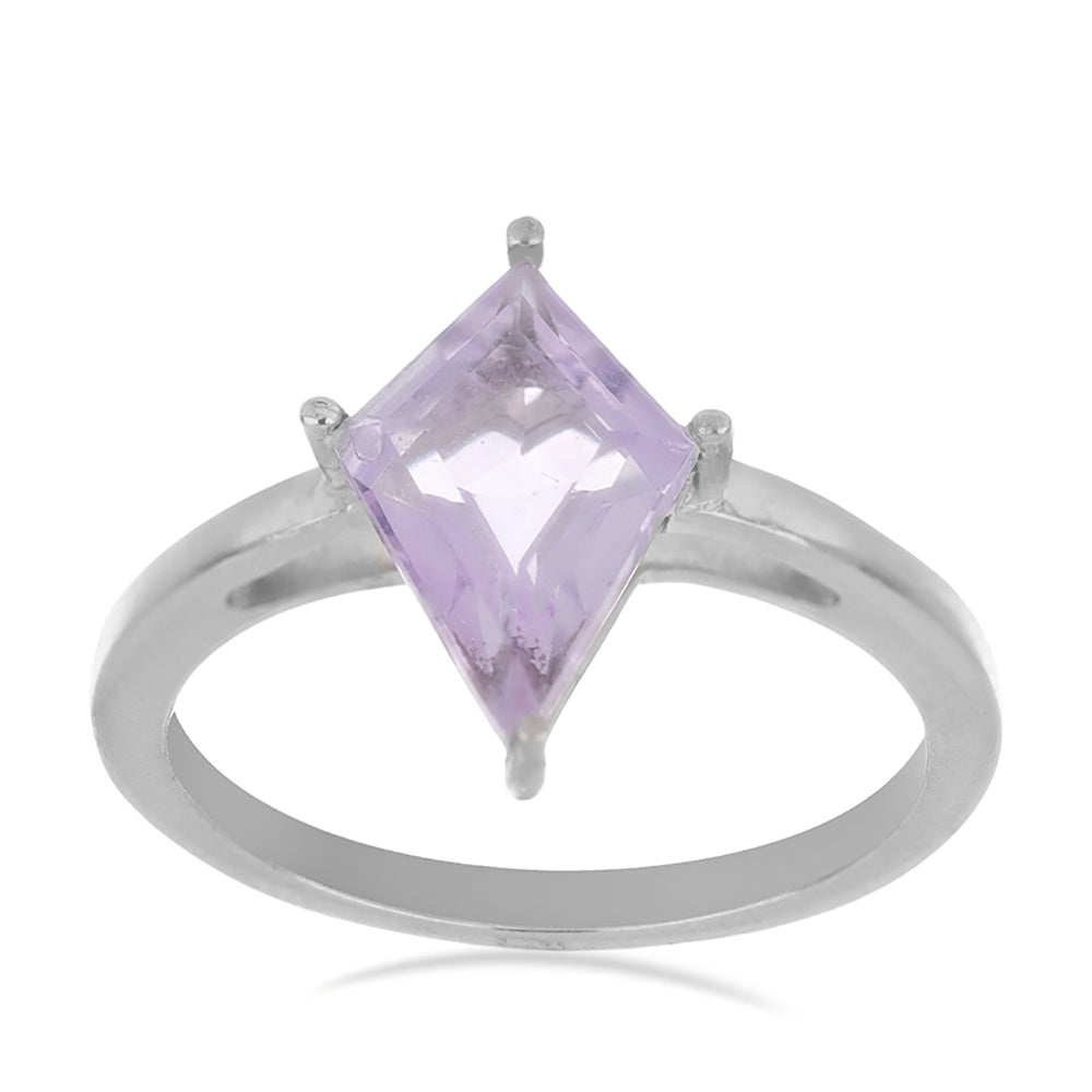 Silberring mit Rose De France Amethyst 2 