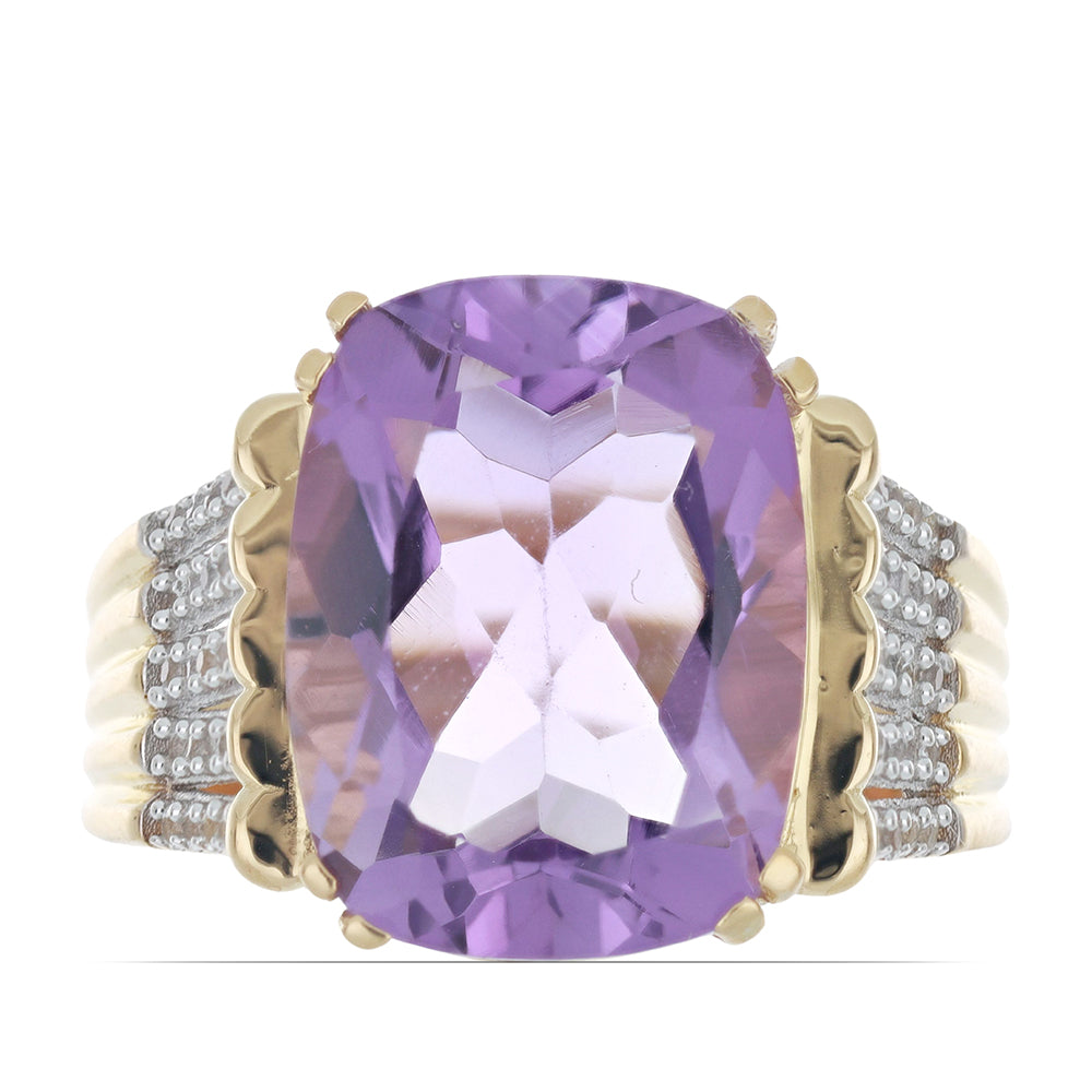 Goldplattierter Silberring mit Amethyst aus Vera Cruz und weißem Topas 1 