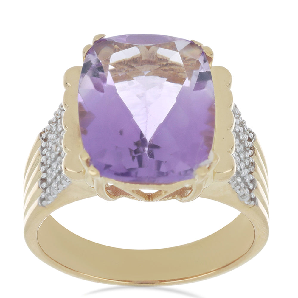 Goldplattierter Silberring mit Amethyst aus Vera Cruz und weißem Topas