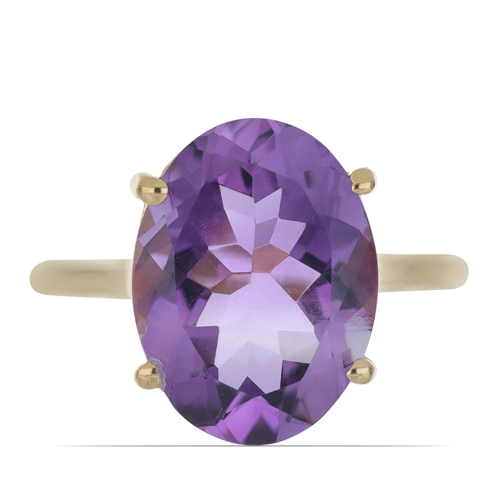 Goldplattierter Silberring mit Amethyst aus Vera Cruz