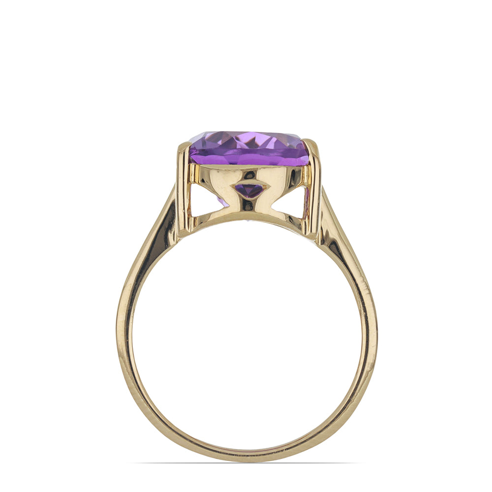 Goldplattierter Silberring mit Amethyst aus Vera Cruz