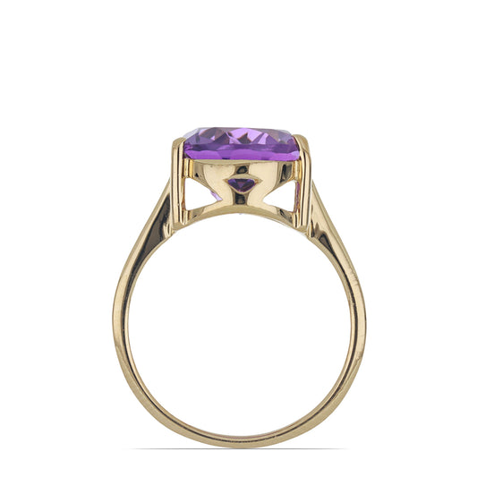 Goldplattierter Silberring mit Amethyst aus Vera Cruz