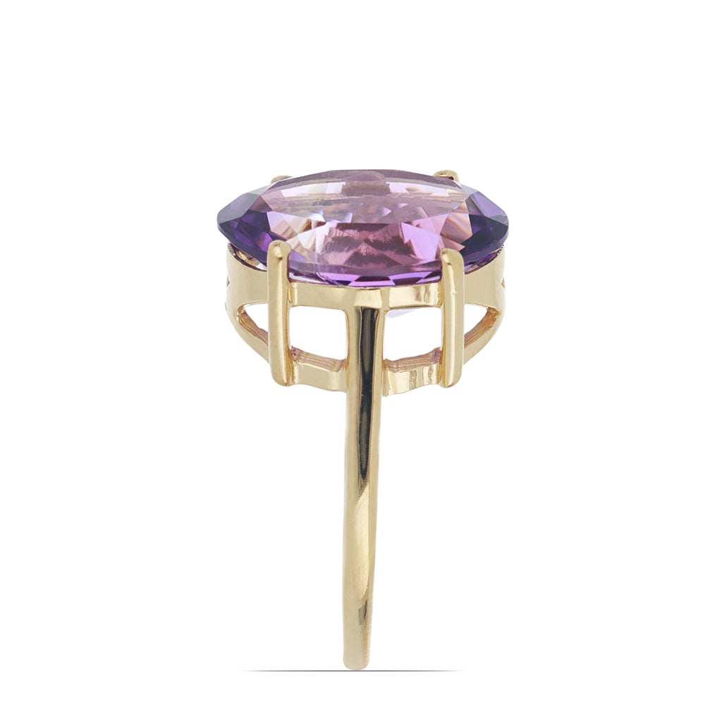 Goldplattierter Silberring mit Amethyst aus Vera Cruz