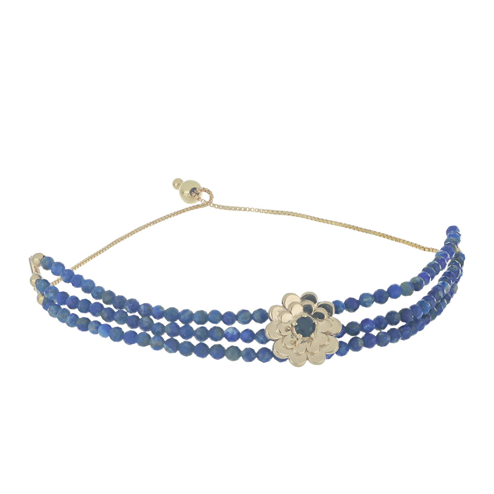 Goldplattiertes Silberarmband mit schwarzem Spinell aus Gorno Badakhshan und Lapislazuli aus Badakhshan 1 