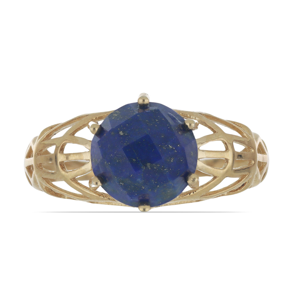 Goldplattierter Silberring mit Lapislazuli aus Badakhshan 1 