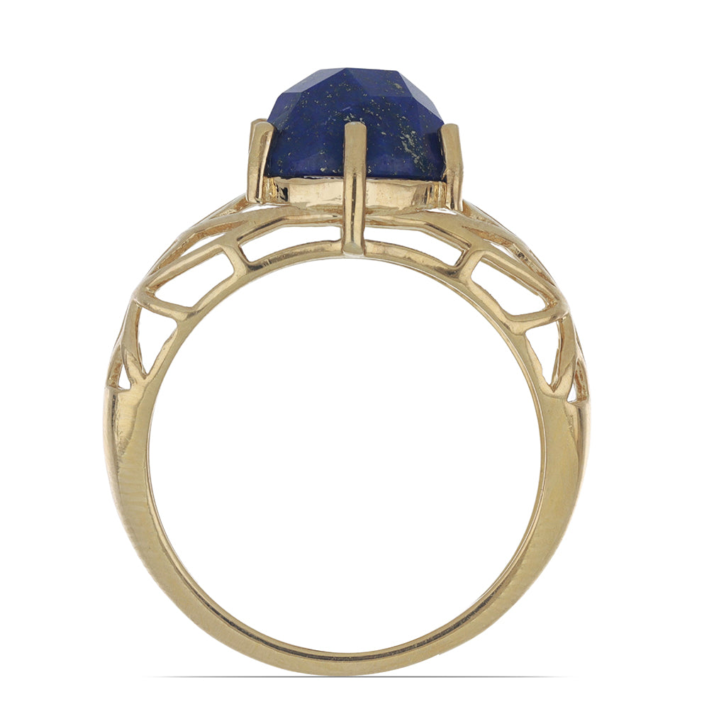 Goldplattierter Silberring mit Lapislazuli aus Badakhshan