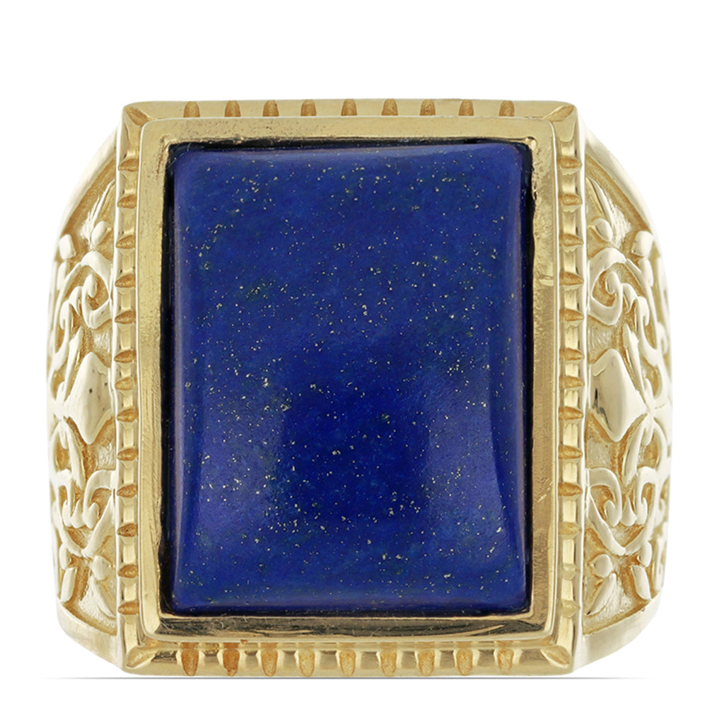 Goldplattierter Silberring mit Lapislazuli aus Badakhshan 1 