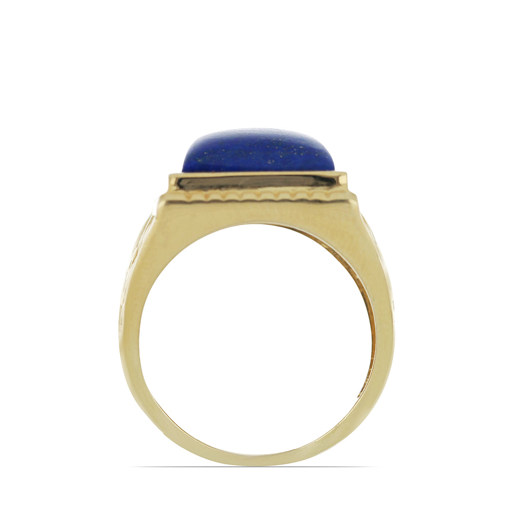 Goldplattierter Silberring mit Lapislazuli aus Badakhshan