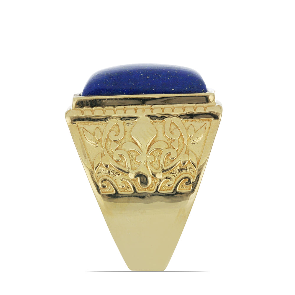 Goldplattierter Silberring mit Lapislazuli aus Badakhshan