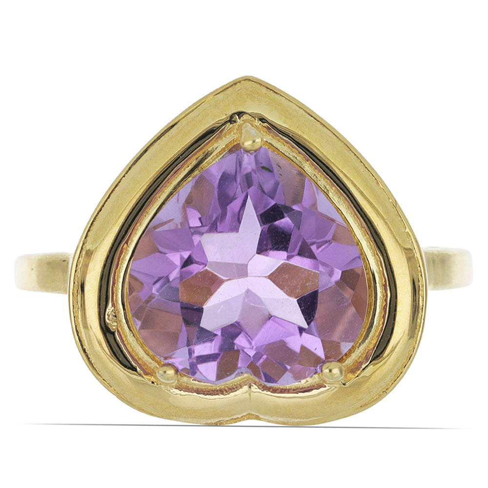 Goldplattierter Silberring mit Rose De France Amethyst 1 