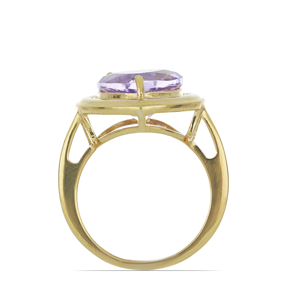 Goldplattierter Silberring mit Rose De France Amethyst 3 