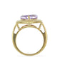 Goldplattierter Silberring mit Rose De France Amethyst