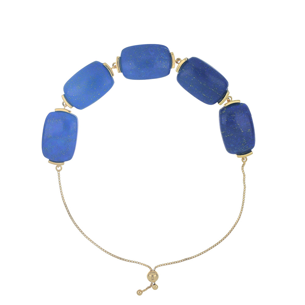 Goldplattiertes Silberarmband mit Lapislazuli aus Badakhshan