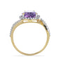 Goldplattierter Silberring mit Amethyst aus Vera Cruz und weißem Topas