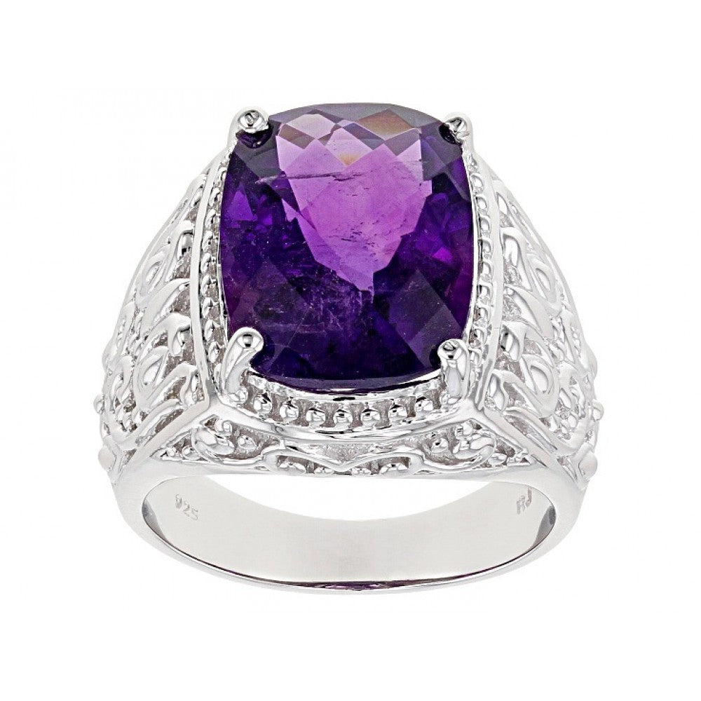 Goldplattierter Silberring mit Amethyst aus Vera Cruz