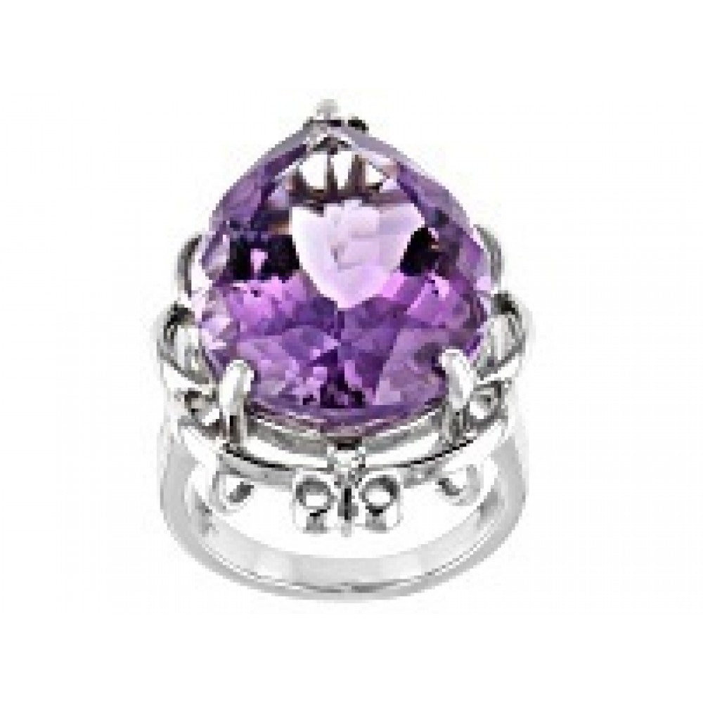 Goldplattierter Silberring mit Amethyst aus Vera Cruz