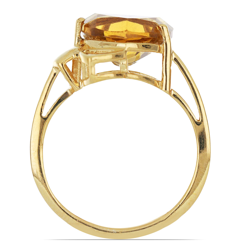 Goldplattierter Silberring mit Cognac-Quarz 2 