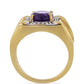 Goldplattierter Silberring mit marokkanischem Amethyst und weißem Topas