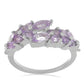 Silberring mit Rose De France Amethyst und weißem Topas