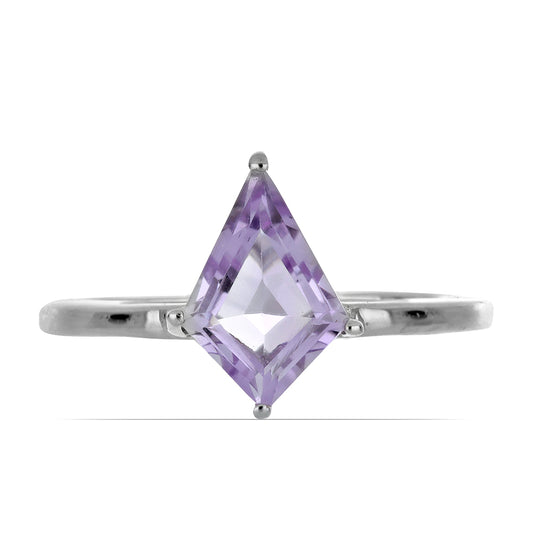 Silberring mit Rose De France Amethyst