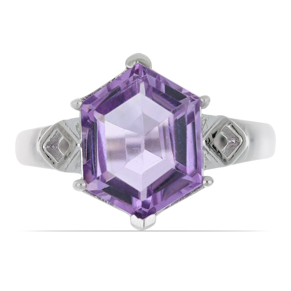 Silberring mit Rose De France Amethyst 1 