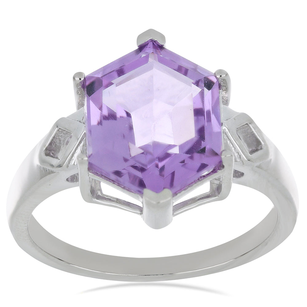 Silberring mit Rose De France Amethyst