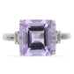 Silberring mit Rose De France Amethyst und weißem Zirkon