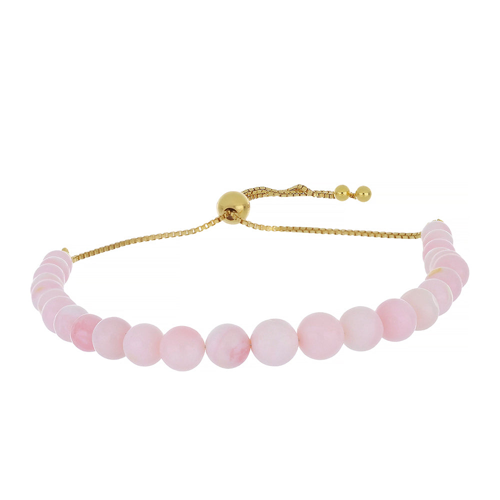 Goldplattiertes Silberarmband mit rosa Opal aus Lega Dembi 1 