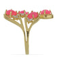 Goldplattierter Silberring mit rosa Opal aus Lega Dembi und weißem Topas