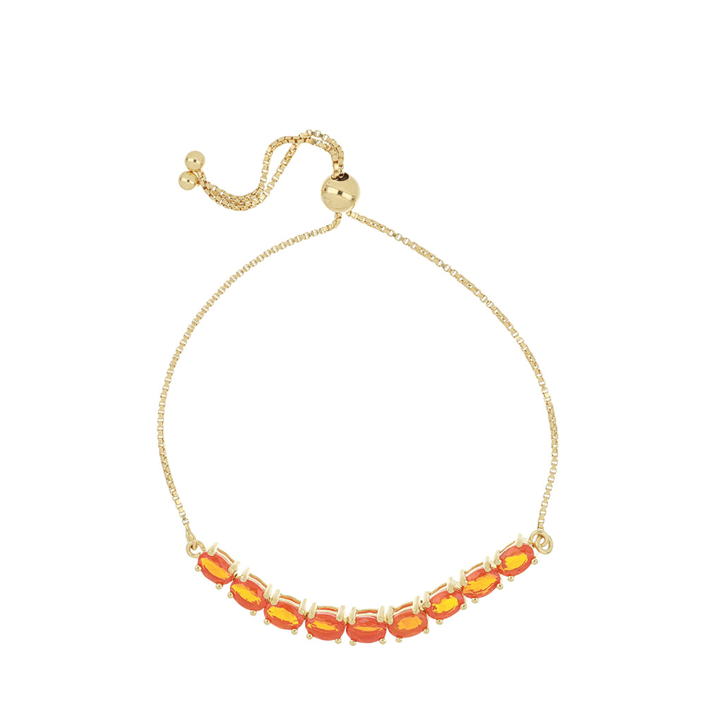 Goldplattiertes Silberarmband mit orangefarbenem Opal aus Lega Dembi