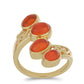 Goldplattierter Silberring mit orangefarbenem Opal aus Lega Dembi