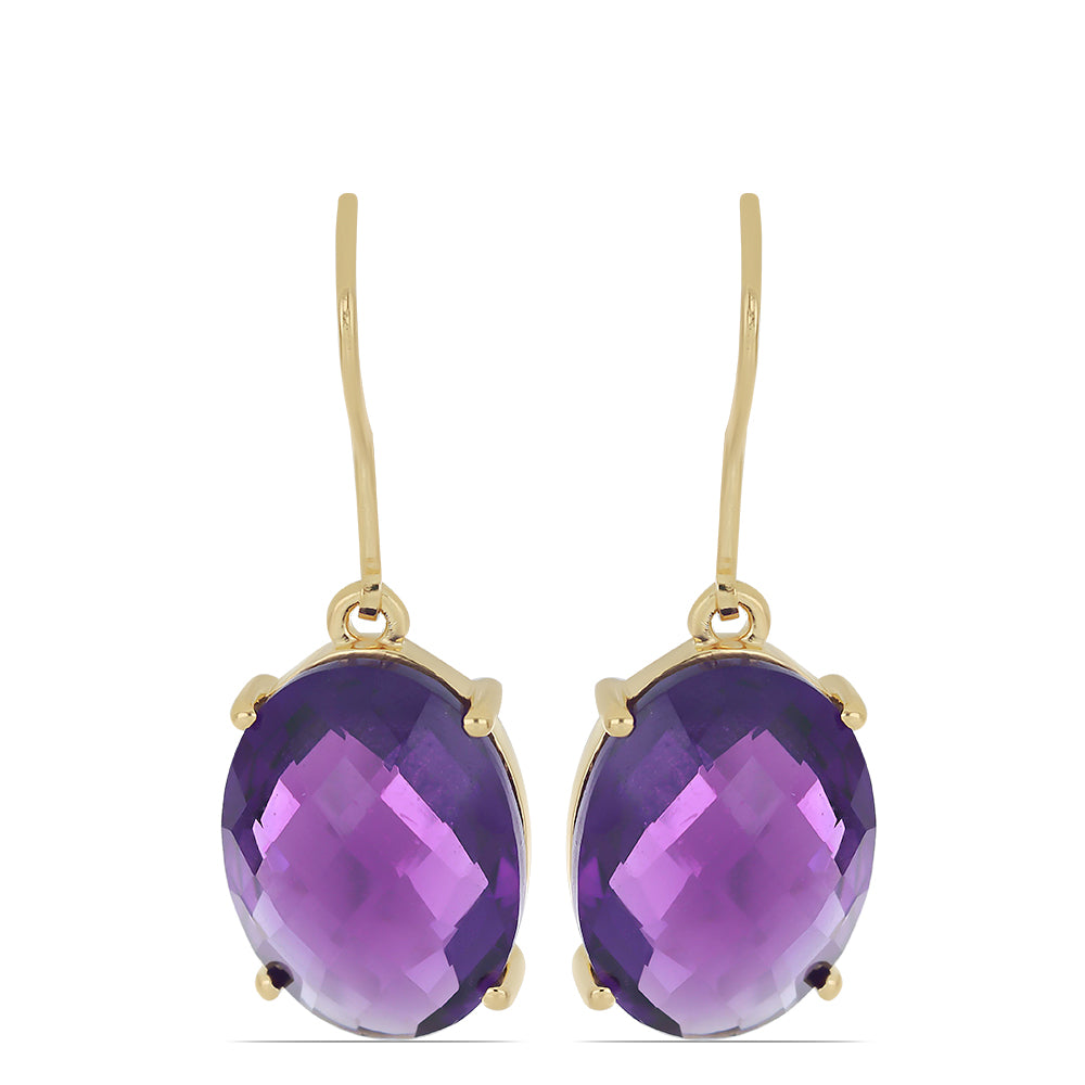 Goldplattierte Silberohrringe mit sambischem Amethyst