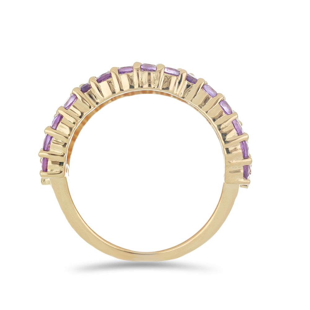 Goldplattierter Silberring mit sambischem Amethyst 2 