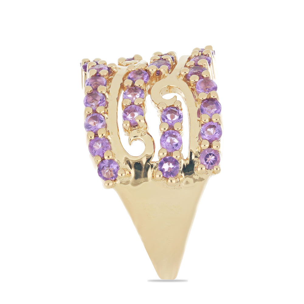 Goldplattierter Silberring mit sambischem Amethyst 4 