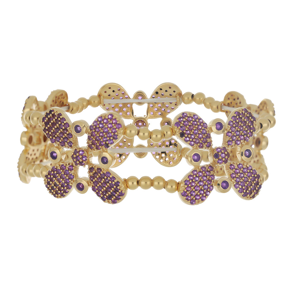 Goldplattiertes Silberarmband mit sambischem Amethyst